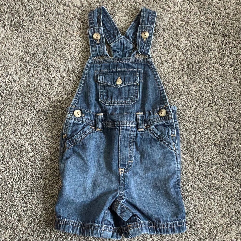 Old Navy Baby Denim Overalls Shorts 6-12M